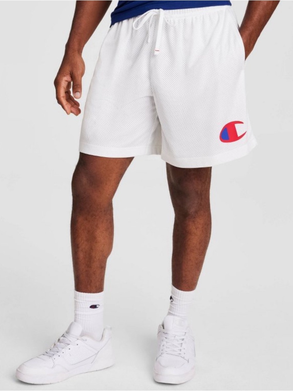 Champion Men's 7" Mesh Athletic Shorts - White M